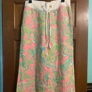Lilly Pulitzer Linen Print Wide Leg Pants